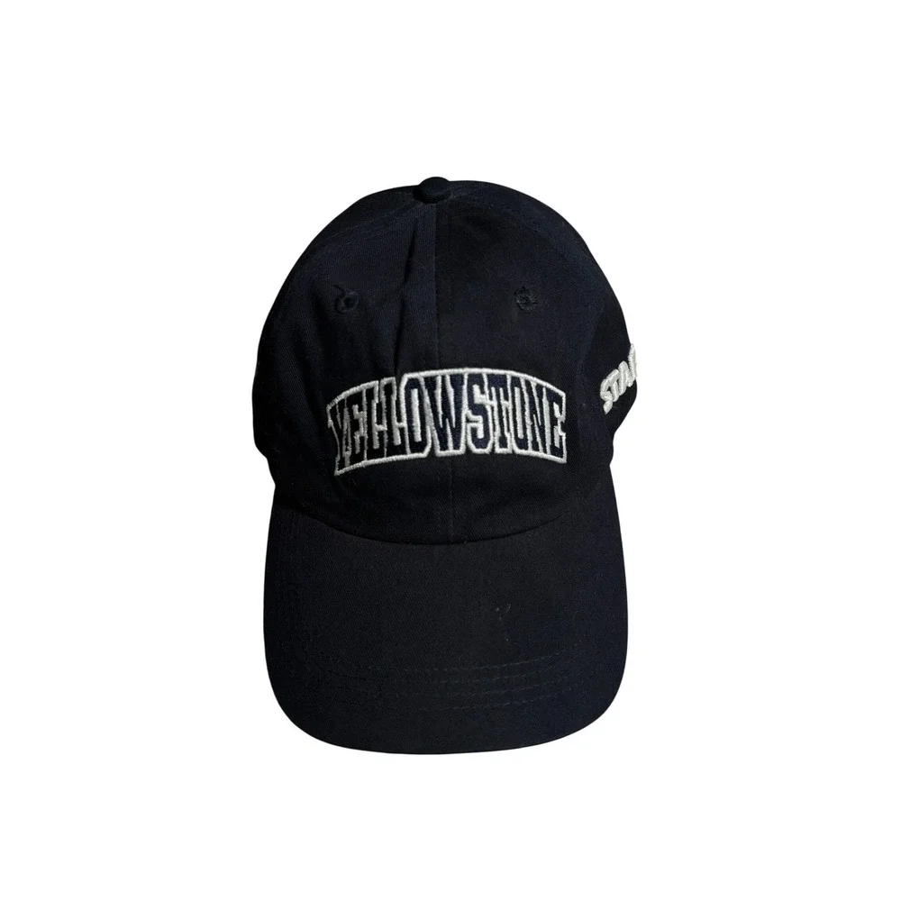 Ahead Yellowstone National Park Staff Hat Navy Blue Adjustable Wolf Baseball Cap
